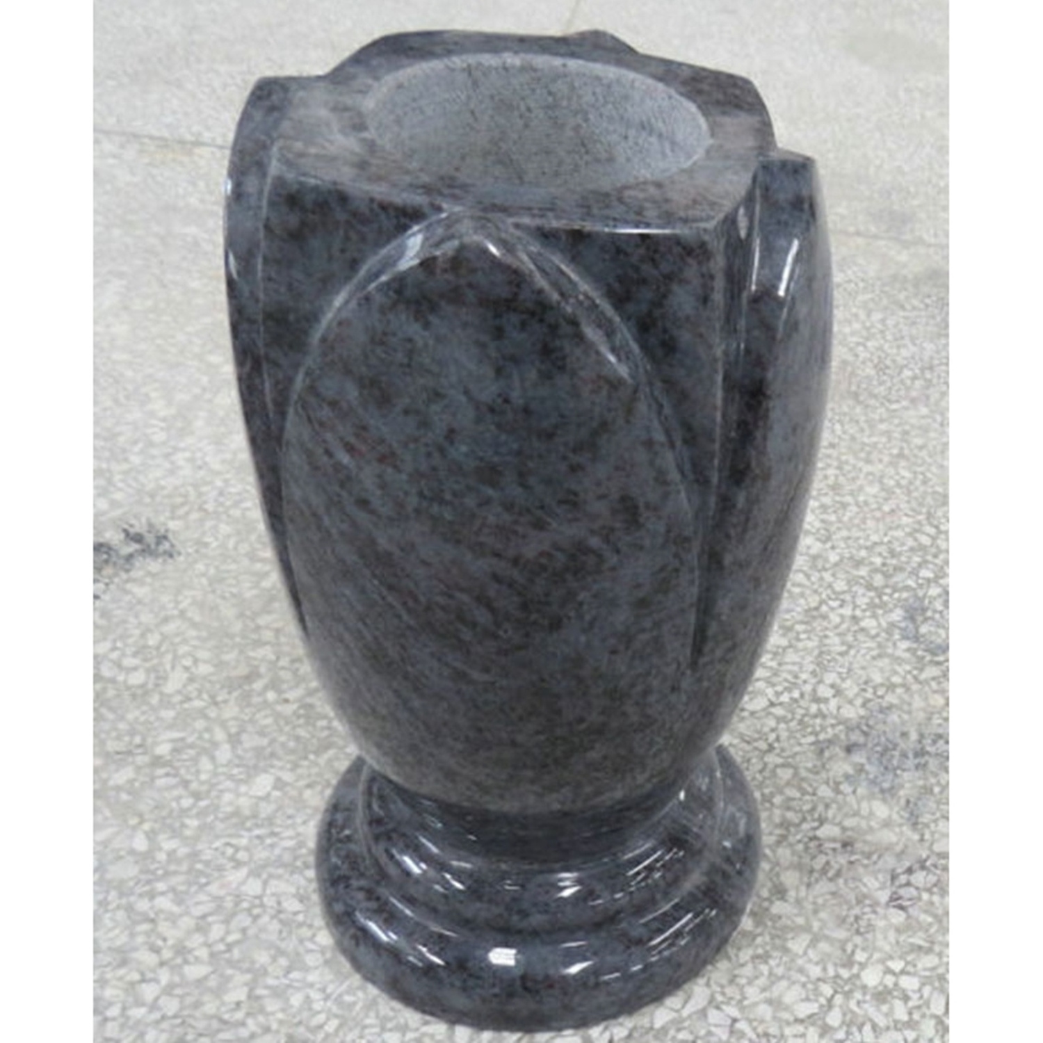 Factory Direct Small Bahama Blue Granite Cemetery Flower Vases For Gravestone Tombstone Design