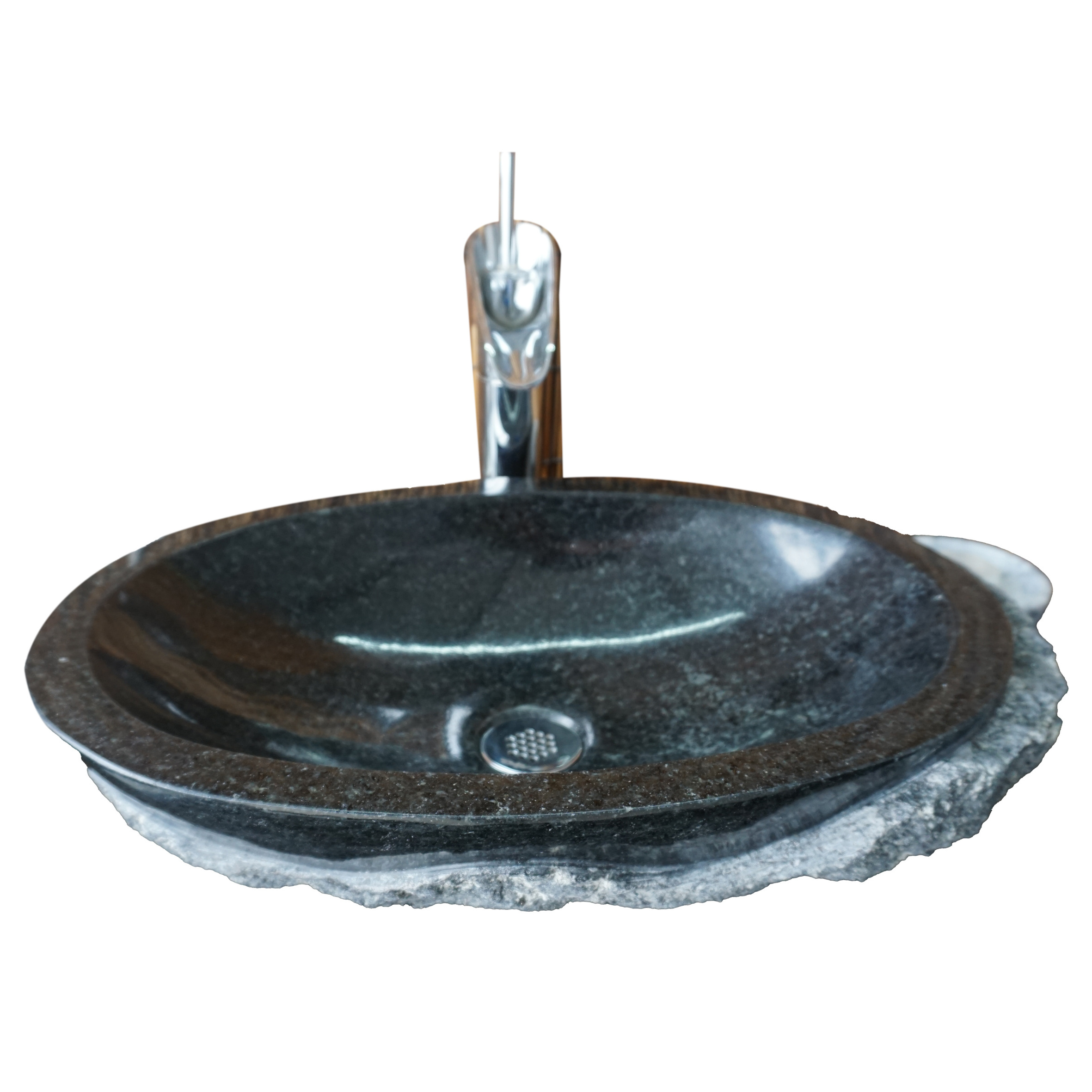 Natural Whole Cut Split Bush Hammered Black Granite Farm Yard Style Basin Top Out Side Hands Washing Basin Above-Mount Sink