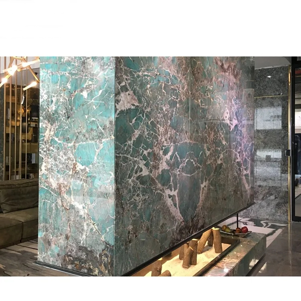 Natural Polished Slabs Luxury Amazon Green Quartz Marble slabs for indoor decoration