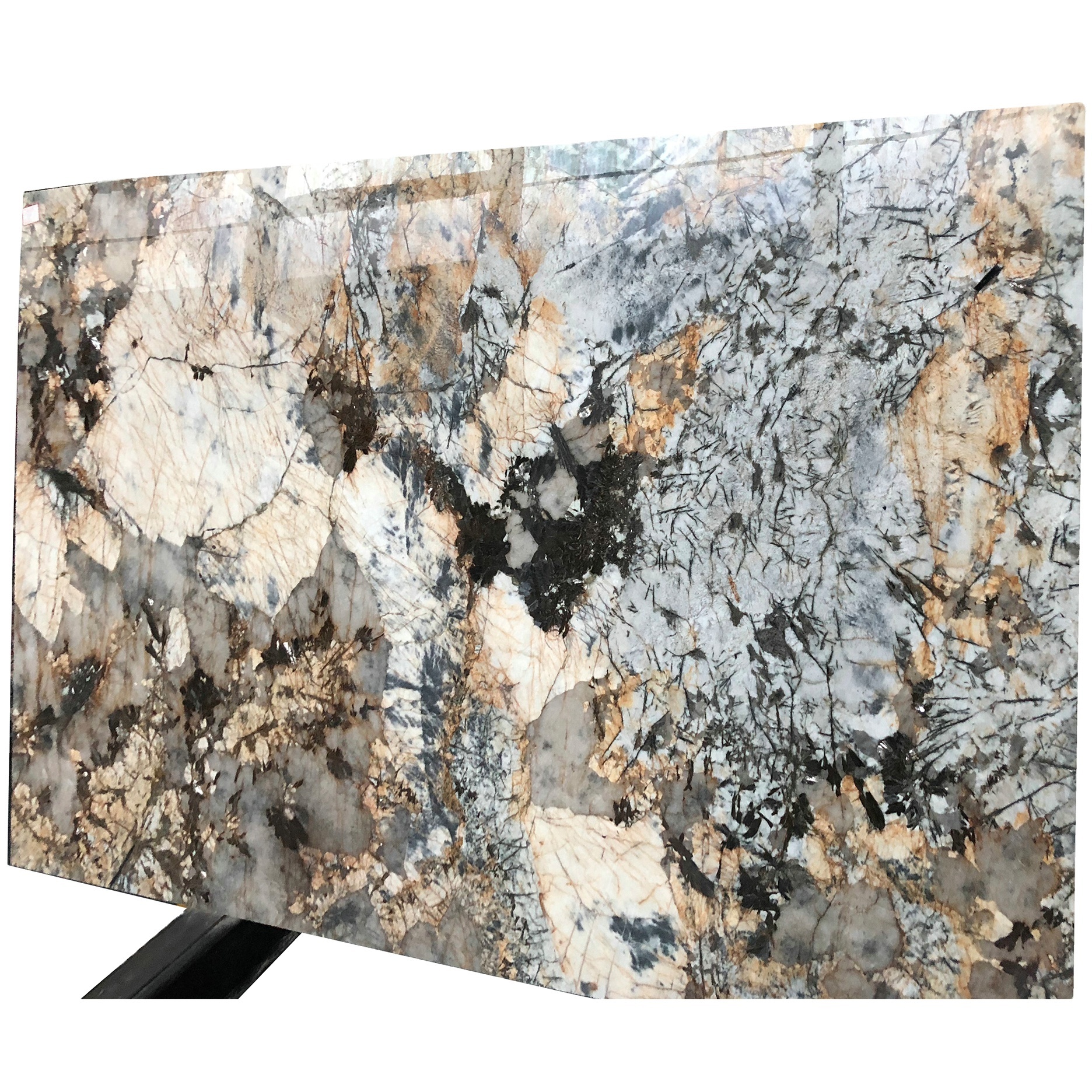 Book Match Backlight  Butterfly Love Flower Granite Yellow Stone For Background Decoration