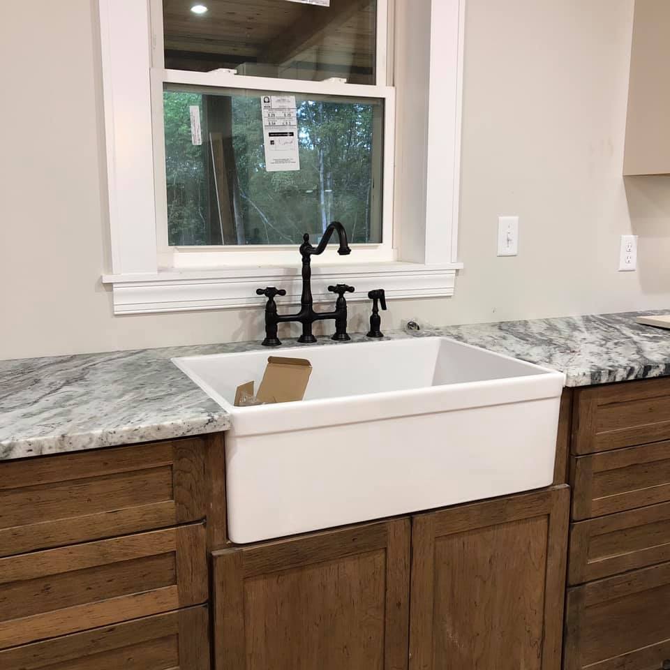 Kitchen Counter Vanity Top Granite Pattern Customization Table Top With White Sink