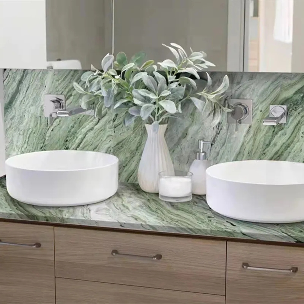 Luxury Natural Green Marble Slab Cold Ice Green Slab For Kitchen Countertops Onyx Green Marble