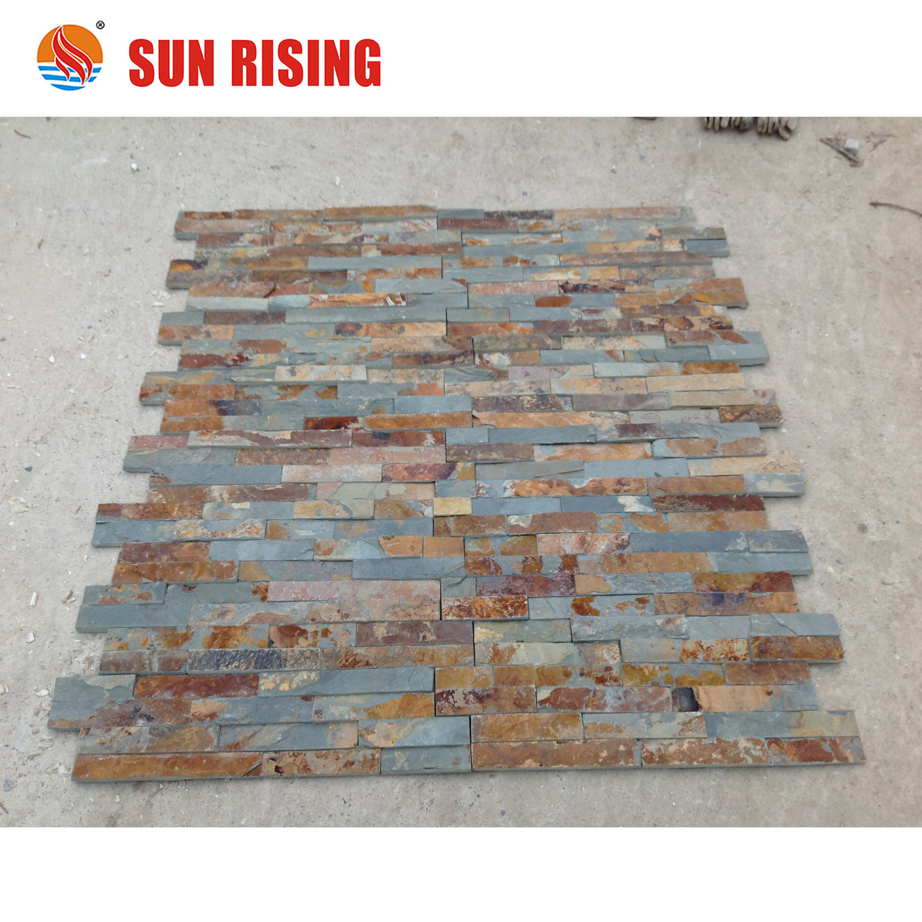 Exterior Slate Tiles Wall Panel Thin Natural Slate Veneer Rusty Slate Culture Stone Cladding for  Wall