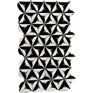 High-end Fashion Wall Decoration Marble Daisy Waterjet Medallion Backsplash Black And White Mosaic Tile Flower Shape Mosaic