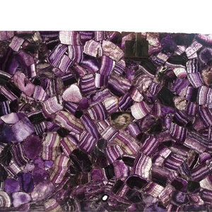 High Backlit Colorful Fluorite Agate Purple Gemstone  For Countertop