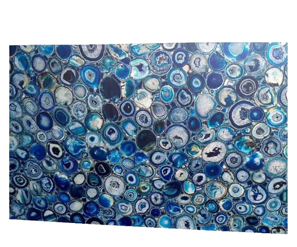 Popular Blue Agate Stone Tile For Flooring And Wall Tile Decoration