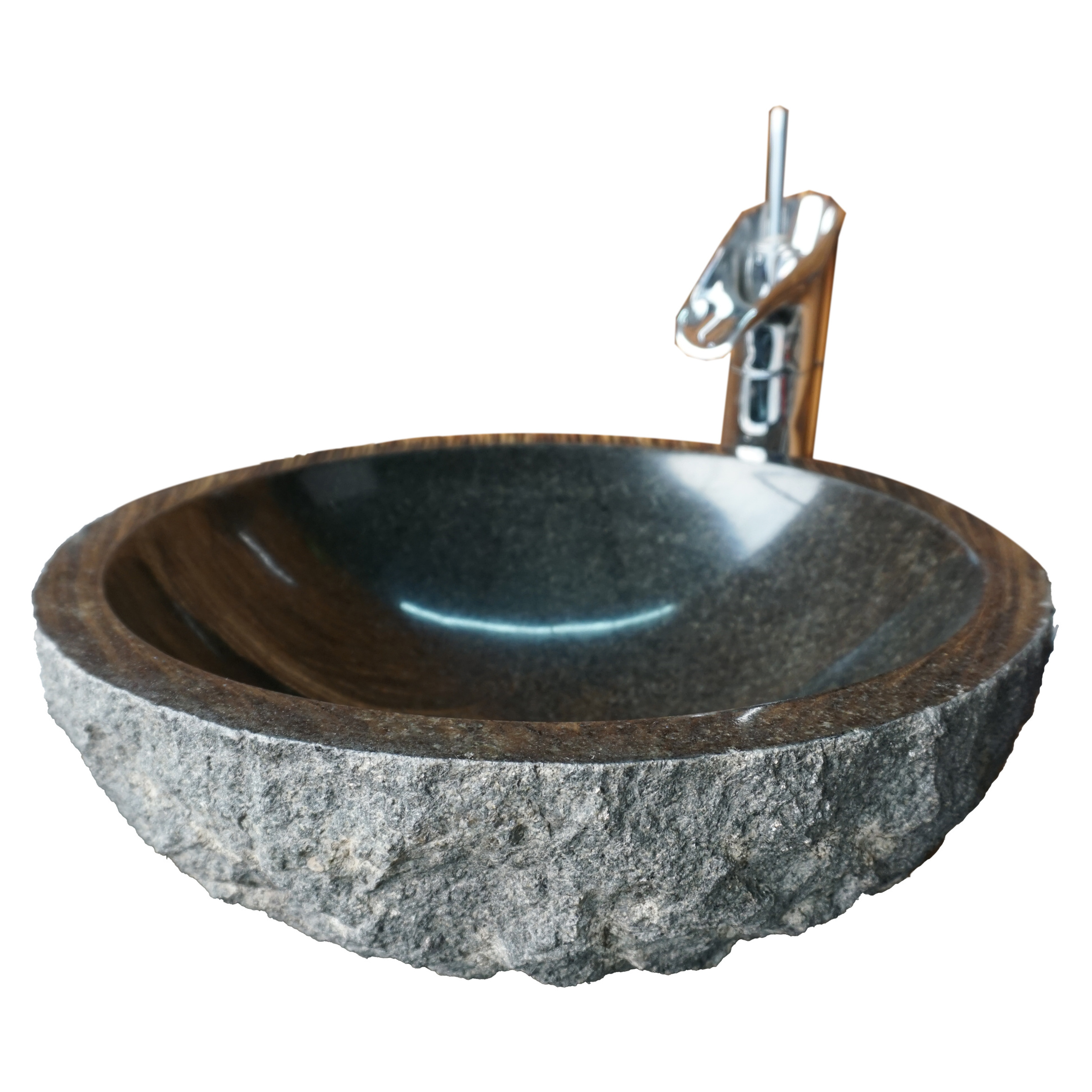 Natural Round Polished Absolutely Black Granite Kitchen Bathroom Outside Farm Yard Vanity Decorative Basin Washing Sink