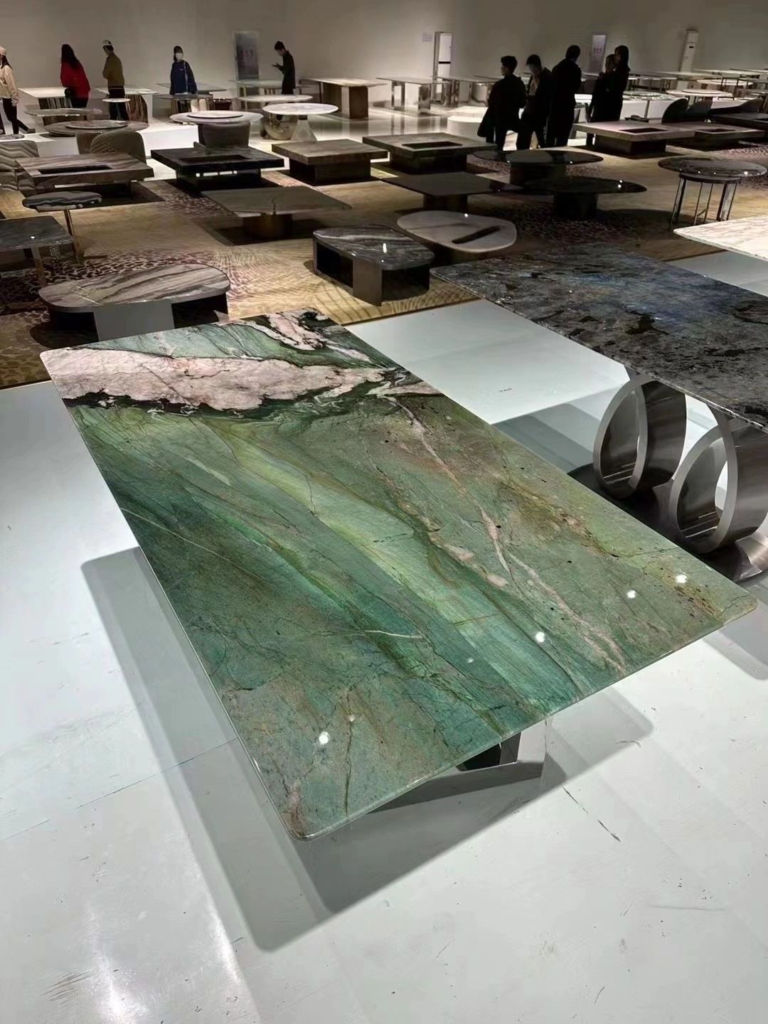 Natural Luxury Customer's request BIg Slab Stone With Composite Aluminum Honeycomb laminated panels Living Room Table Top