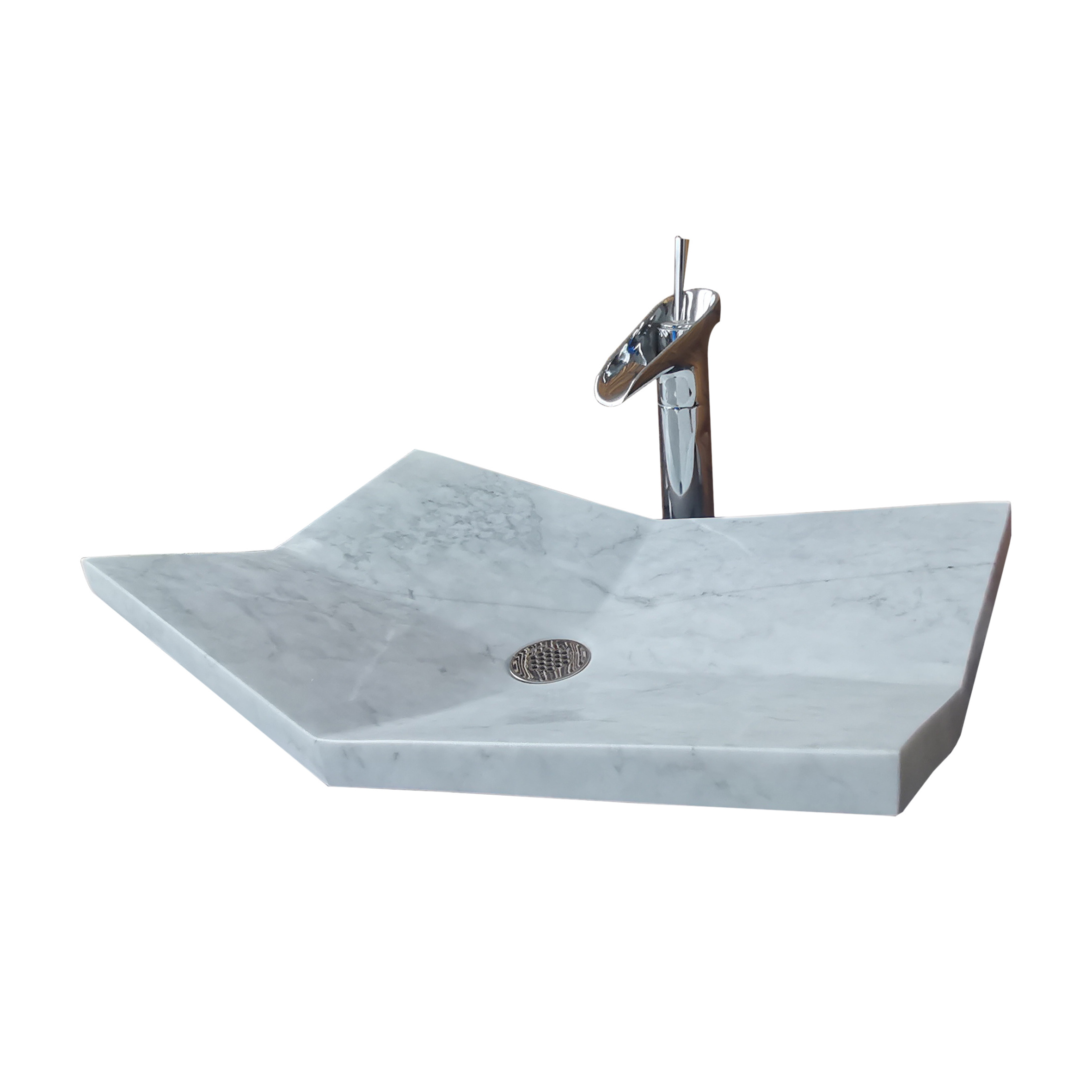 Natural Cararra Marble Whole Cut Book Share Stone White Sink Stone Hotel Bathroom Double Vanity Hand Washing  Basin