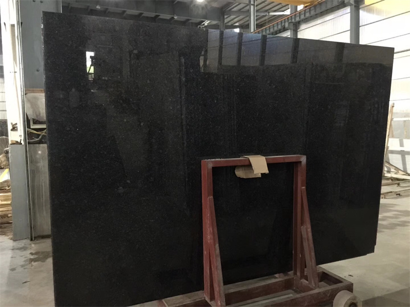 Sun Rising Natural Granite Angela Black Slab Tiles for Kitchen Countertop