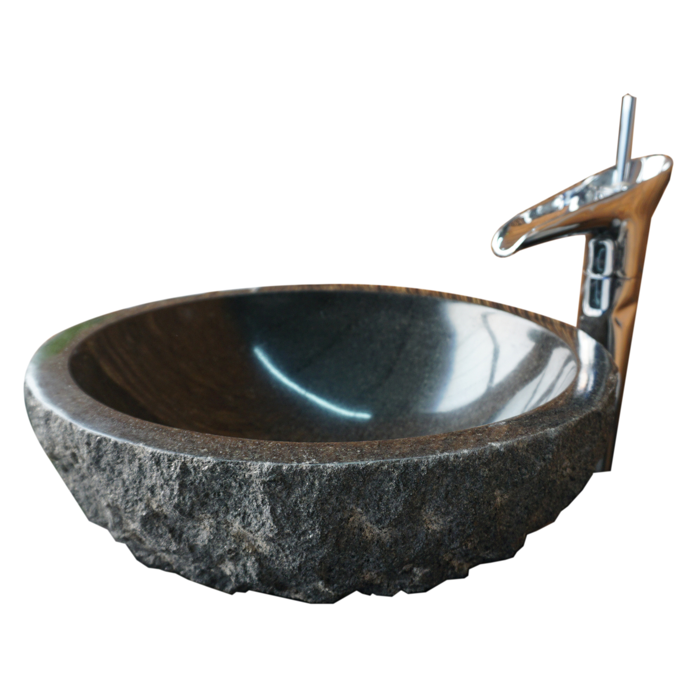 Natural Round Polished Absolutely Black Granite Kitchen Bathroom Outside Farm Yard Vanity Decorative Basin Washing Sink