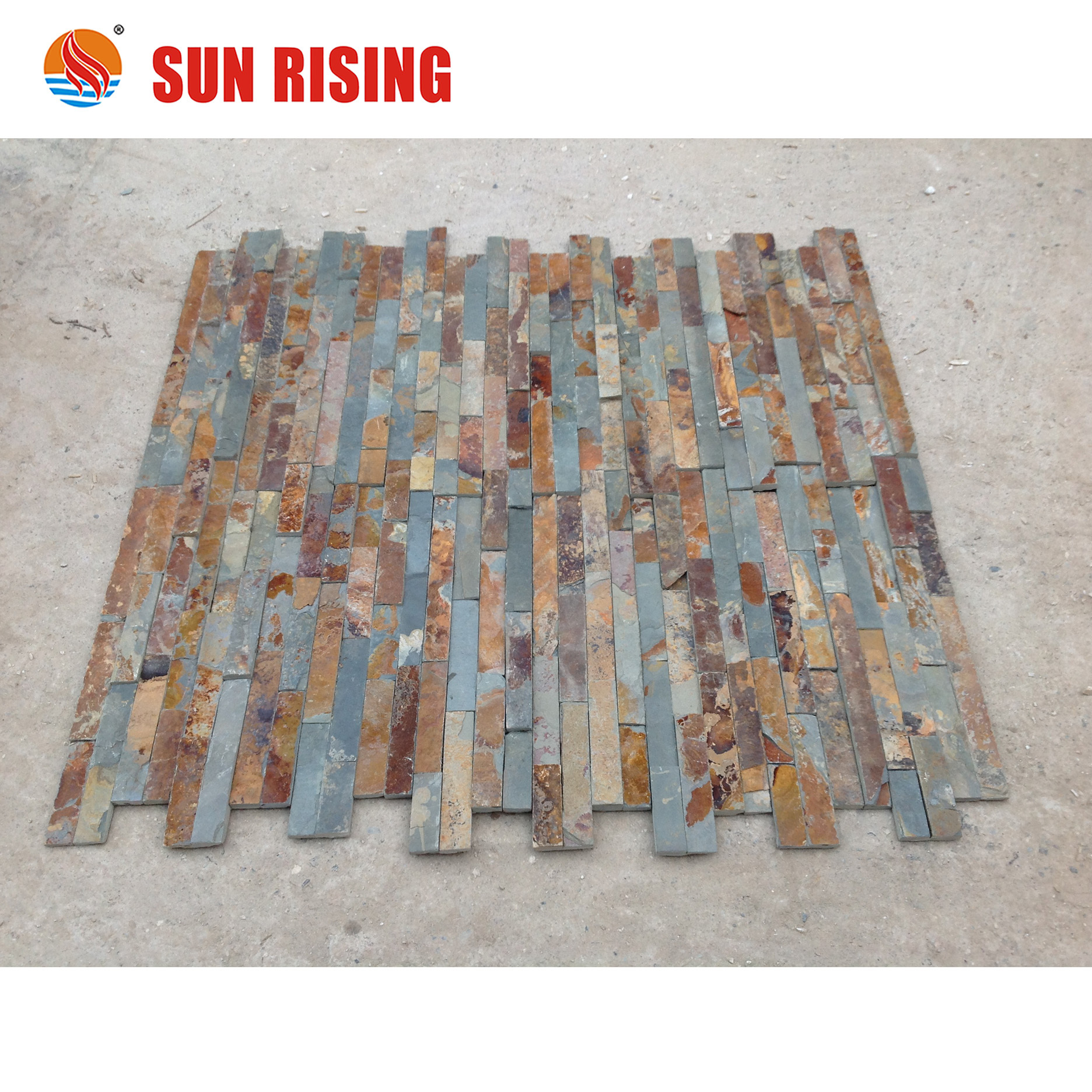 Exterior Slate Tiles Wall Panel Thin Natural Slate Veneer Rusty Slate Culture Stone Cladding for  Wall