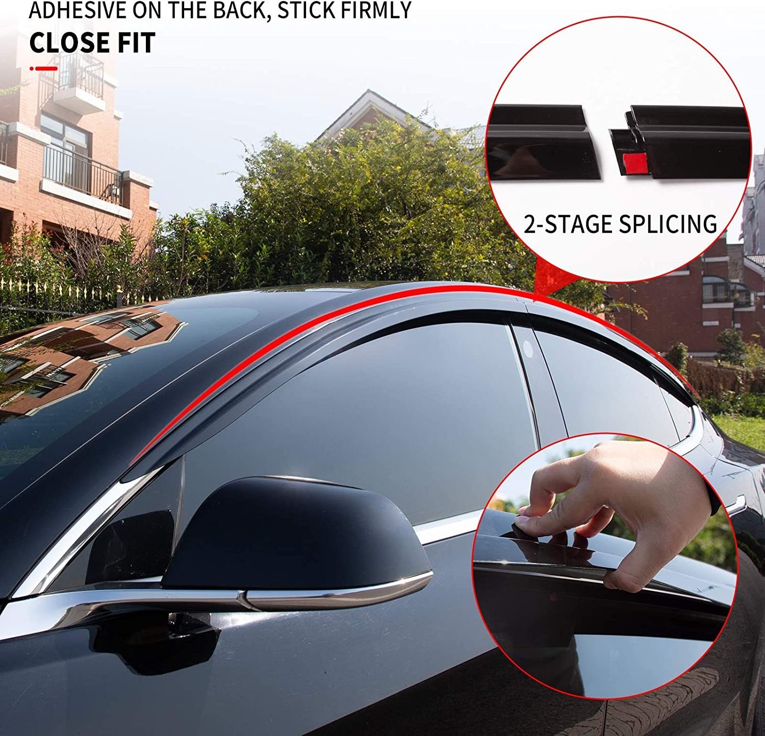 Car External Accessories Car Door Window Sun Guard Rain Vent Visor For Tesla Model Y