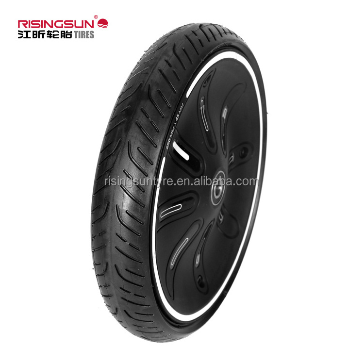 Risingsun 250MMx45MM China tire manufacturer produces explosion-proof air-free hollow rubber tires