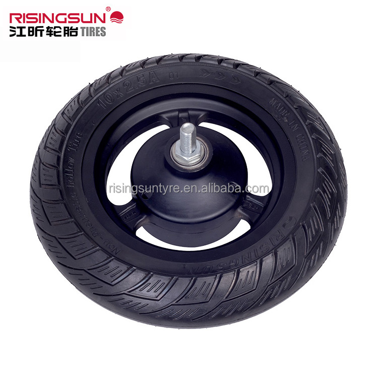 Risingsun 10X2.5A China tire manufacturer produces explosion-proof air-free hollow rubber tires