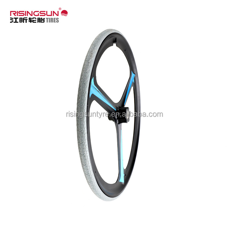 Risingsun factory direct 24x1Z grey  free-inflatable hollow tires use natural rubber for medical equipment wheelchair.