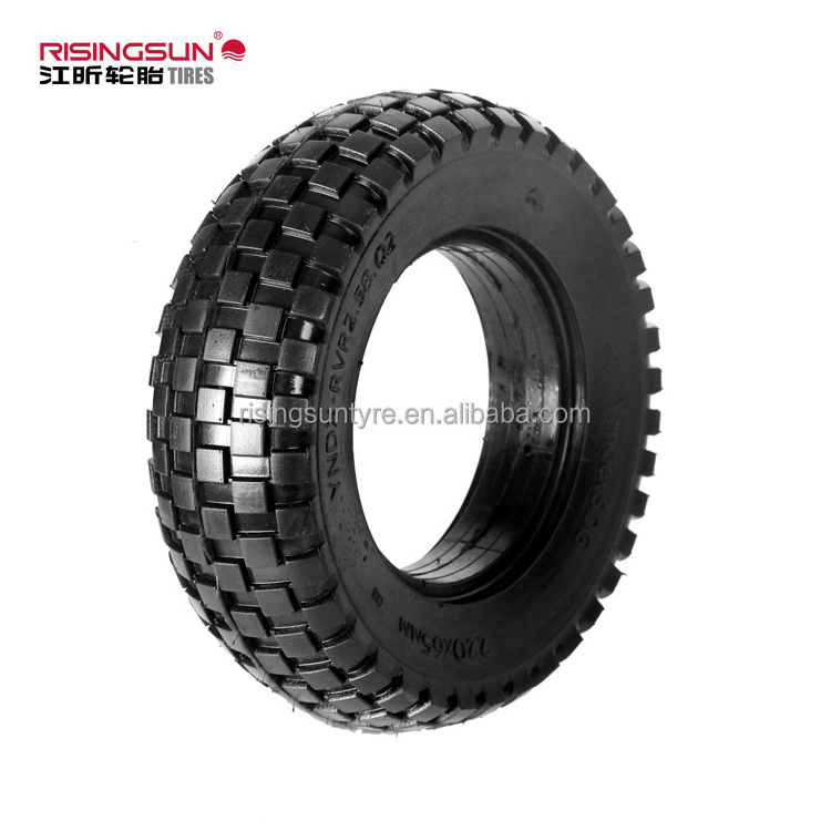 Risingsun 220x65MM Factory Custom Wholesale motorcycles / bike / balance / car / scooter free inflatable hollow rubber tires