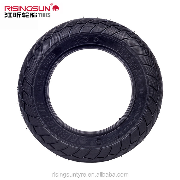 Risingsun Non-slip Solid Tires Wheels 10x2.125 Inch Airless Scooter Tires