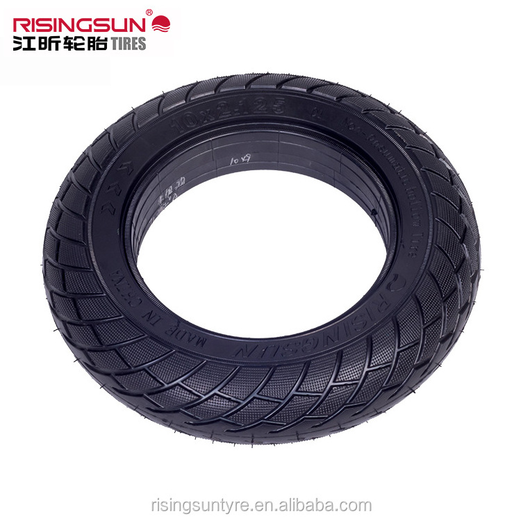 Risingsun Non-slip Solid Tires Wheels 10x2.125 Inch Airless Scooter Tires