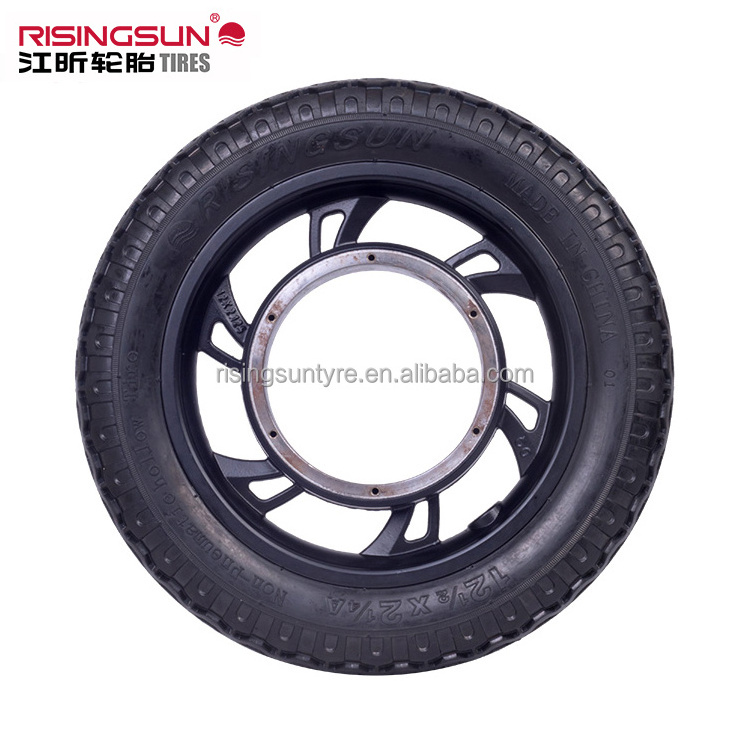 Risingsun12 1/2x2 1/4A Factory custom wholesale bike/scooter/balance car/motorcycle etc free inflatable hollow rubber tire