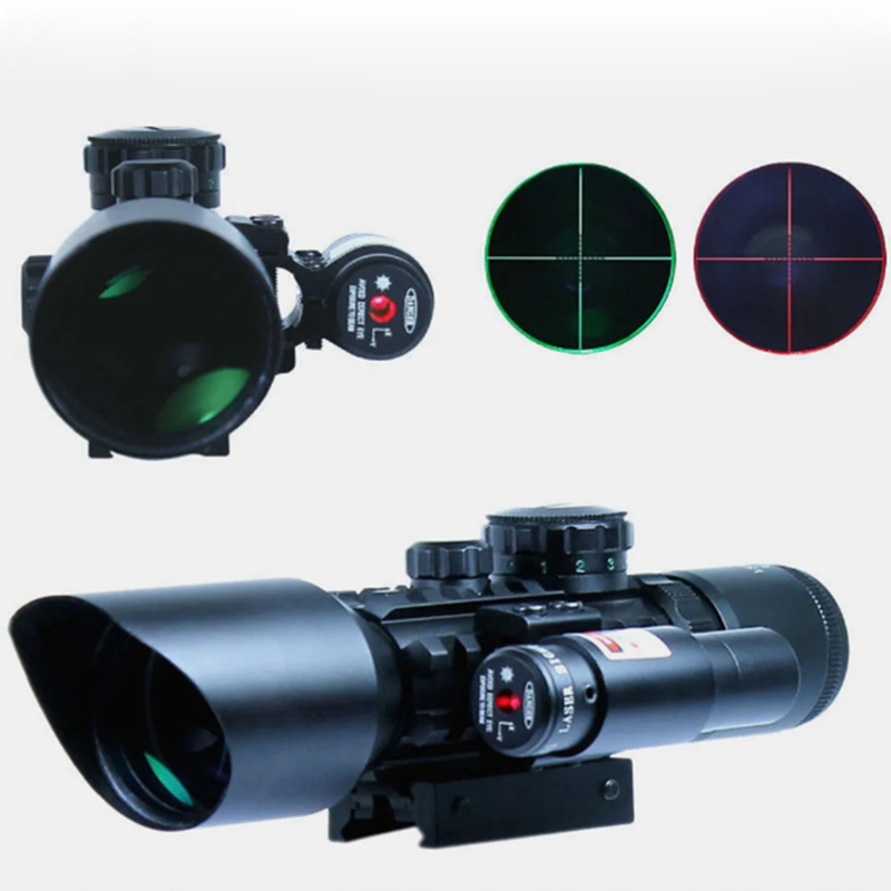 M9 Red Green Illumination Scope 3-10X40 EG Hunting Sight Scope With Red Dot Laser