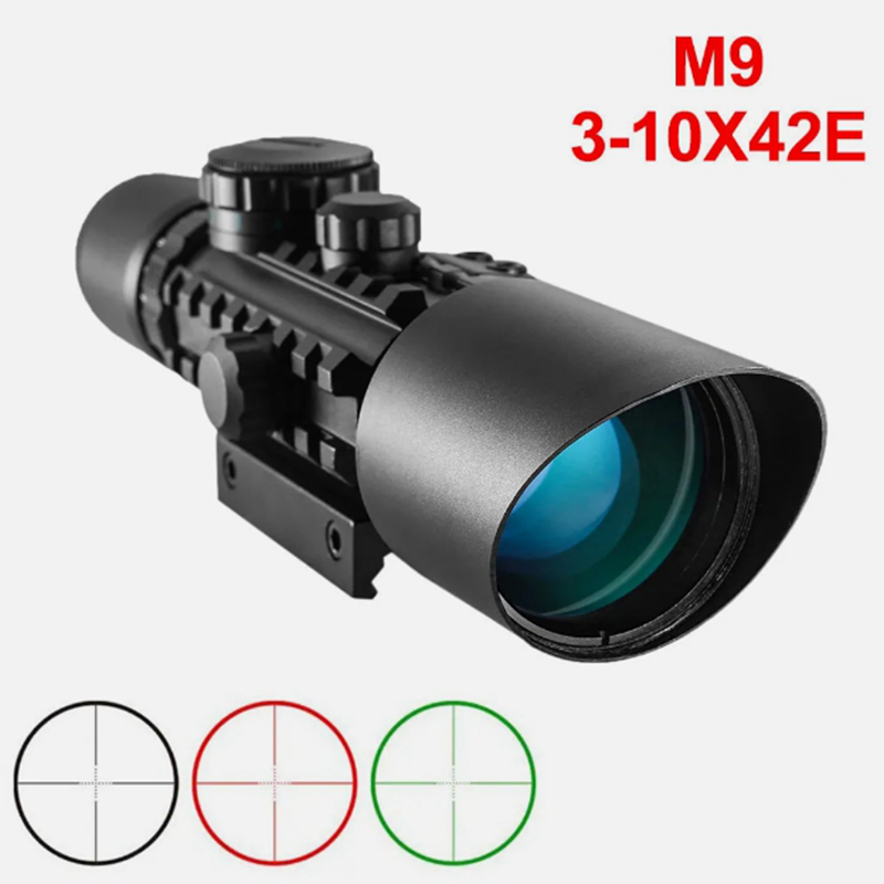 M9 Red Green Illumination Scope 3-10X40 EG Hunting Sight Scope With Red Dot Laser