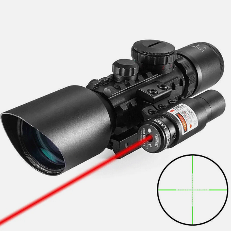 M9 Red Green Illumination Scope 3-10X40 EG Hunting Sight Scope With Red Dot Laser