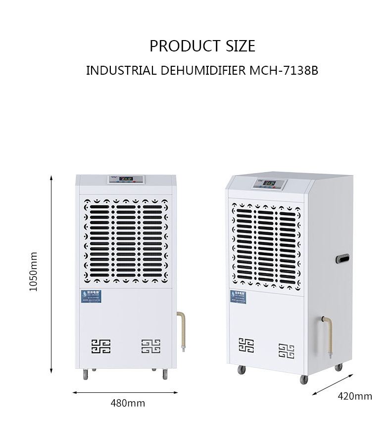 Commercial and industrial air dehumidifier