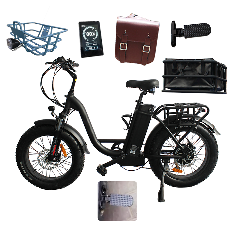 Convenient Optional Long Seat 20Inch Ebike Electric Bicycle 250W-500W Powerful Motor Cargo EBike Electric Long Tail Cargo Bike