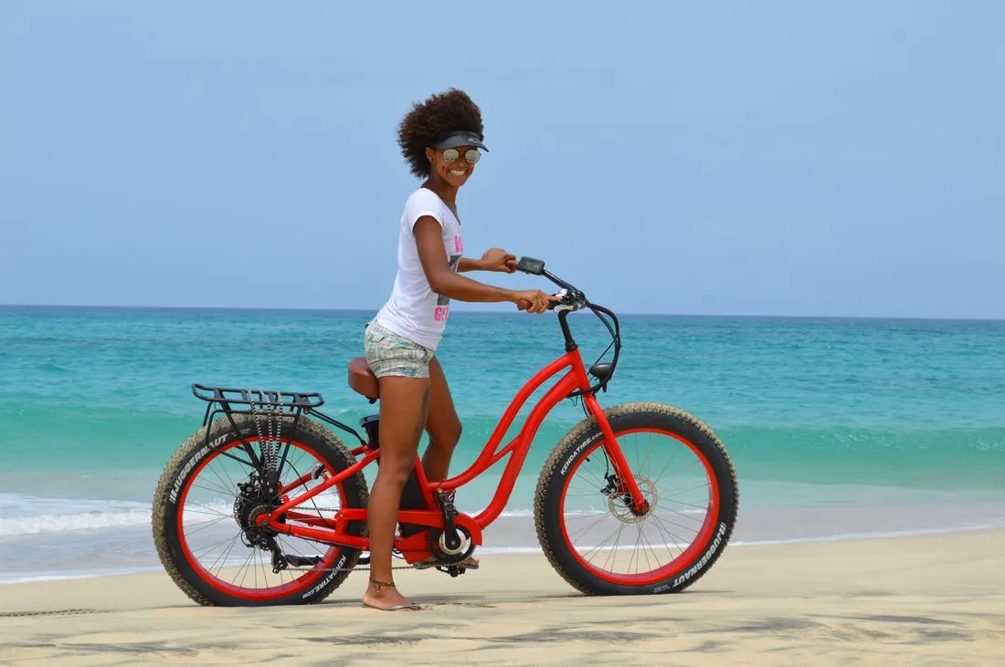 RISTAR featured product 26inch step through lithium power electric lady bike beach cruiser fat tire ebike