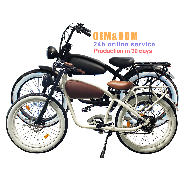 Electric Vintage City Bike 500W 48V 10Ah Cruiser Beach Fat Tire Electric Bike 26 Inch E Bike Retro Fat Electric Bicycle