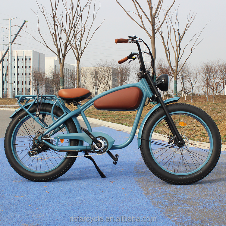 Cafe Racer Ebike High Power Electric Bicycle 750W Fat Tire 26''4.0 E Bike 750 Watt Beach Retro Vintage Ebike Sidecar For Man