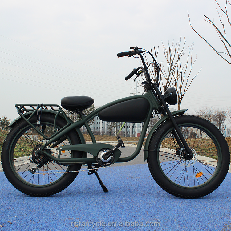 Cafe Racer Ebike Retro Vintage City Fat Tires Electric Bicycle Fatbike Electric Fat Tire Bike 750W Vintage Style Electric Bike