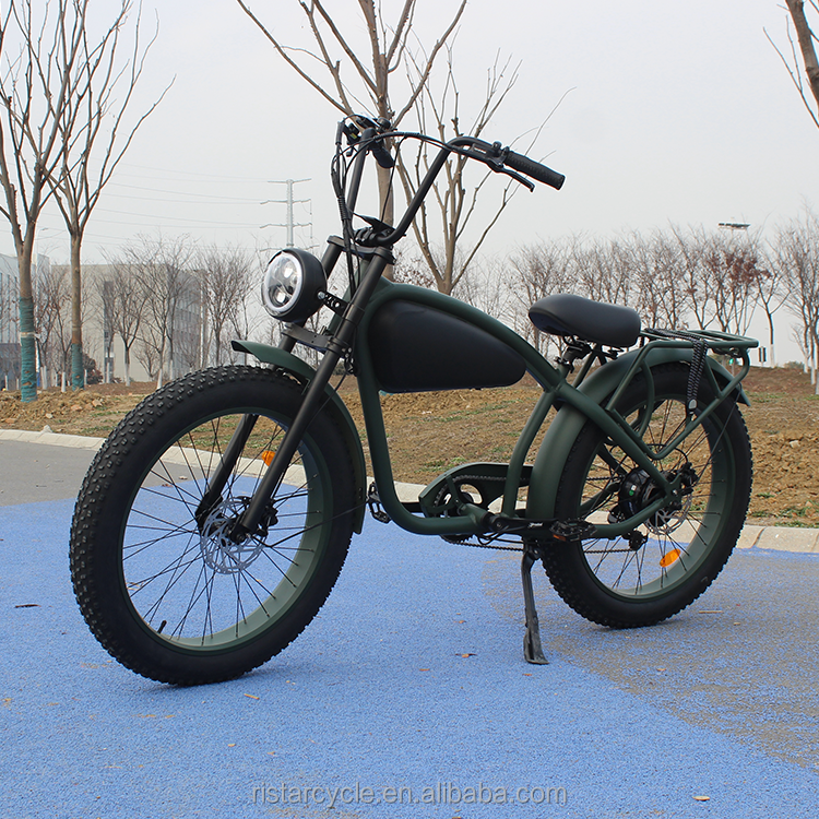 Cafe Racer Ebike High Power Electric Bicycle 750W Fat Tire 26''4.0 E Bike 750 Watt Beach Retro Vintage Ebike Sidecar For Man