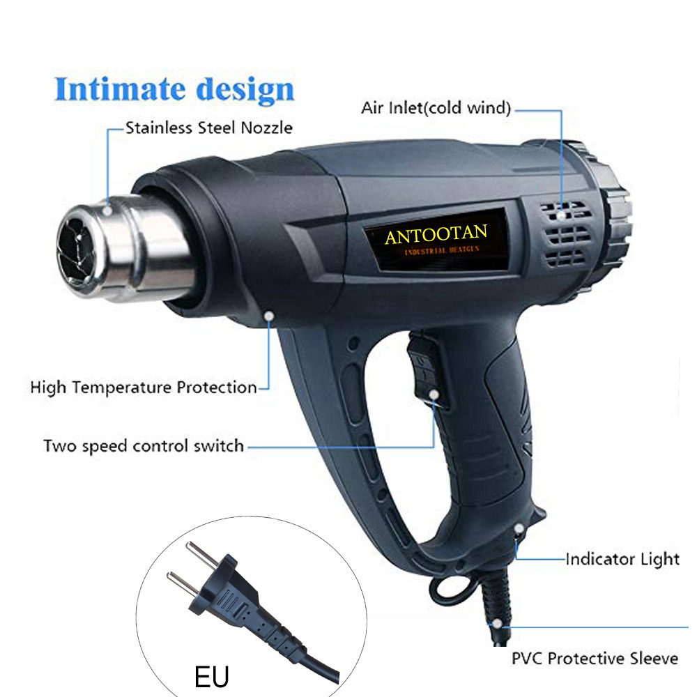 Heat Gun Hot Air Blower Tablet  Heat Gun with LCD Display 2000W Wireless Heat Gun Wind Control Memory Function tool Kits