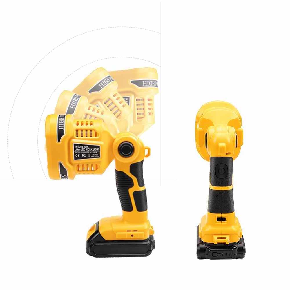 LED Lamp Flashlight Portable Work Light For Dewat(NO Battery,NO Charger)18V Lithium Battery USB Outdoor Tools