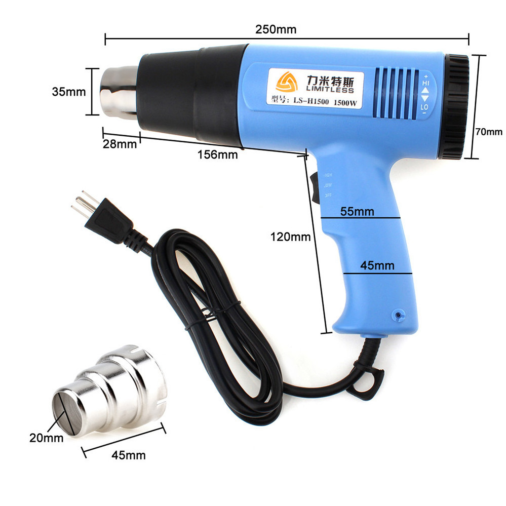 AC 110V US Plug Adjustable Temperature 2000W Electric Heat Gun Handheld Hot air Gun for Wallpaper Paint Stripping