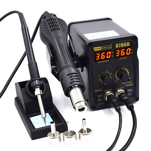 8786D Hot Air Soldering Station Double Digital Display Cool Hot Air Gun Soldering Iron 2 in 1 Rework Station