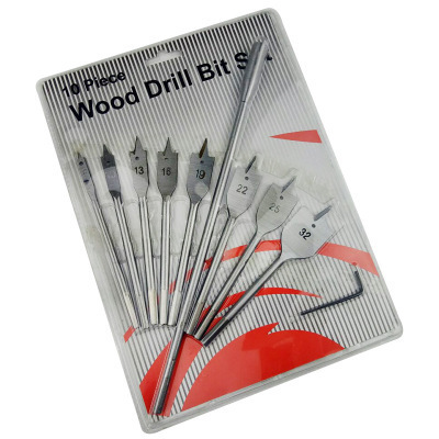 10pcs/set flat drill bits 3-point woodworking opener with hexagonal handle wood working tools 6-32mm wood drill bit set