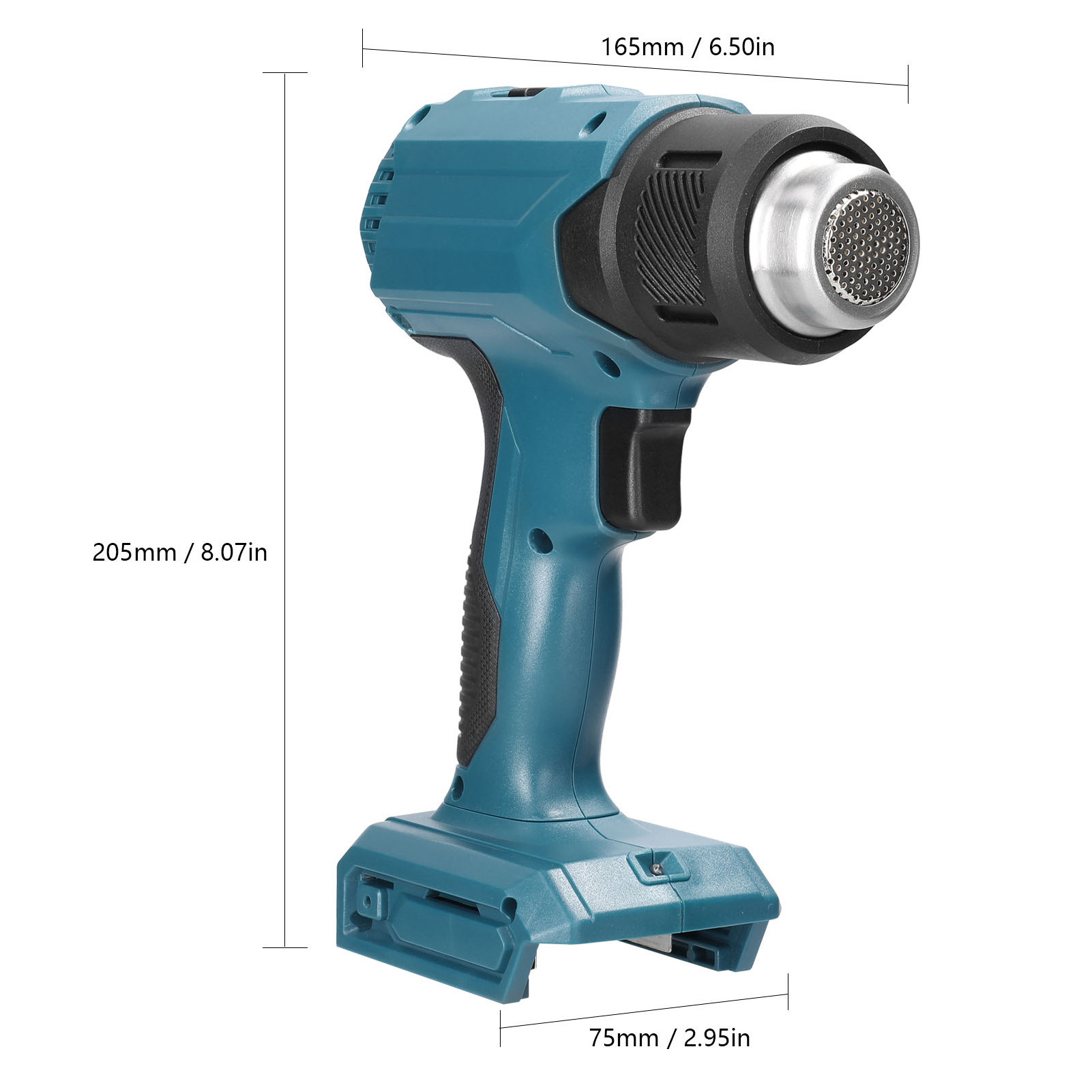 18V Cordless Hot Air Gun Lithium Rechargeable Heating Equipment Temperatures Adjustable Power Tool 4 Nozzles Hot Air Machine