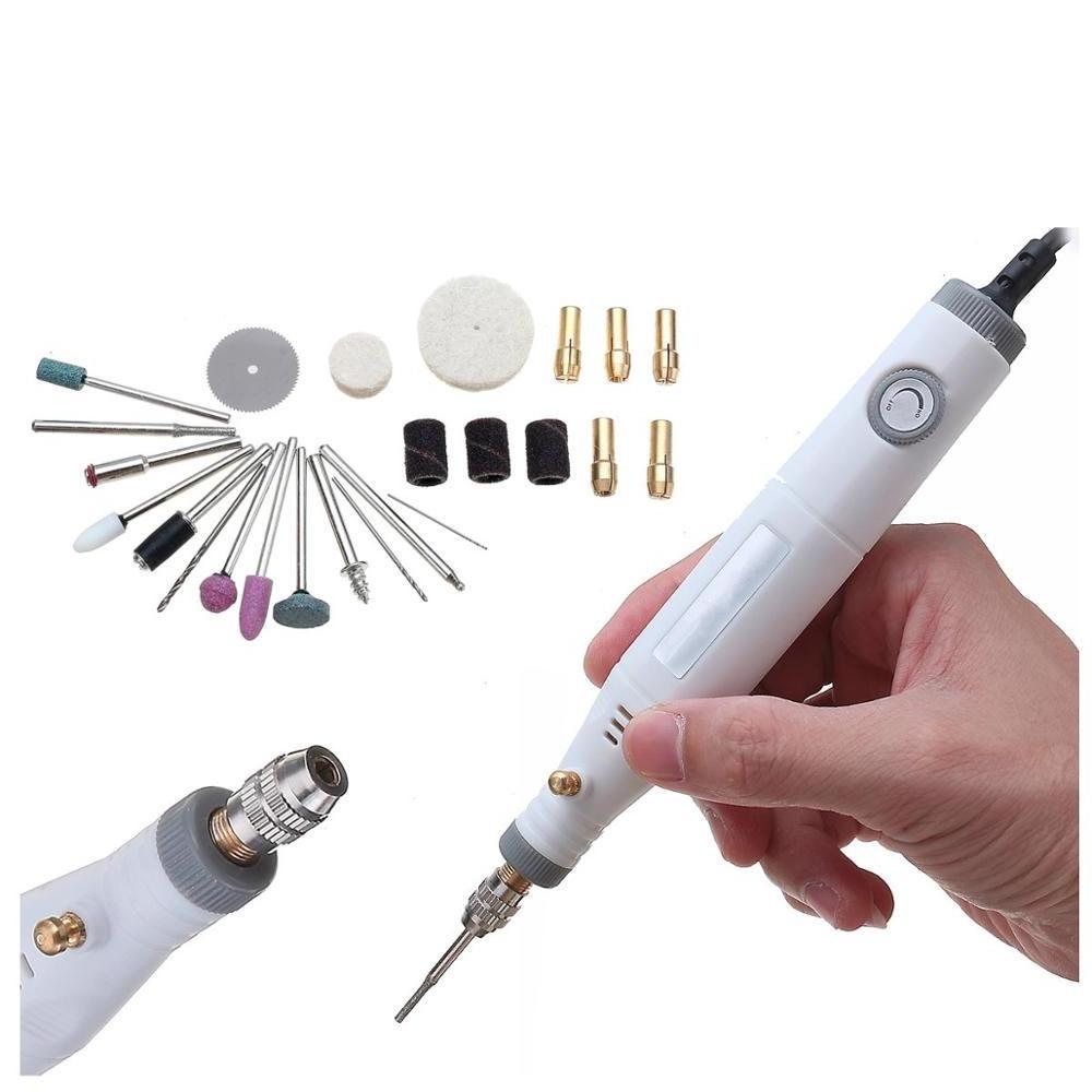 18W Mini Electric Grinder Polisher Drill Variable Engraving Pen Tools Electric Drill Kit Variable Speed Grinder Pen 220V/110V