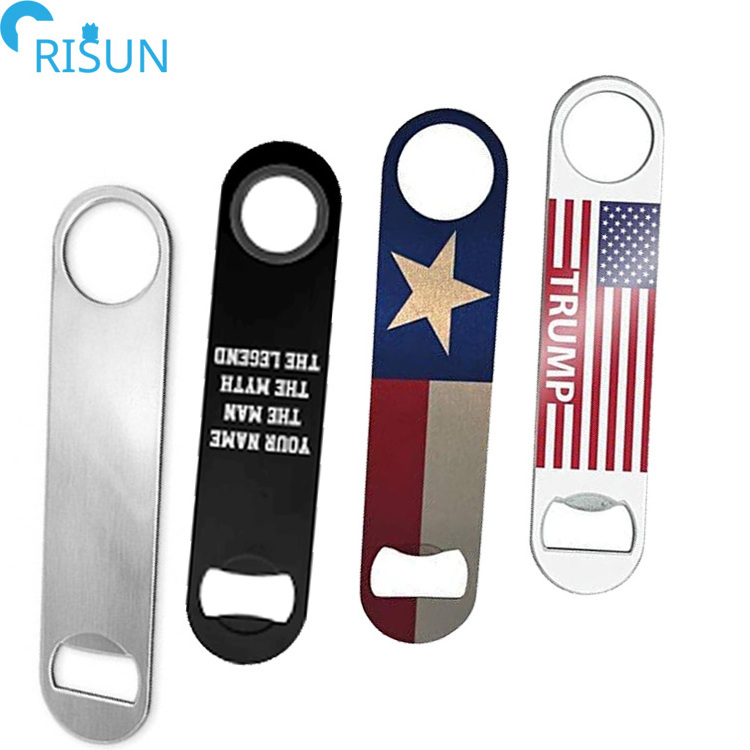 Wholesale Metal Beer Speed Bottle Opener Customized Logo Blank Flat Bar Blade Sublimation Bottle Opener for Wedding Promotional