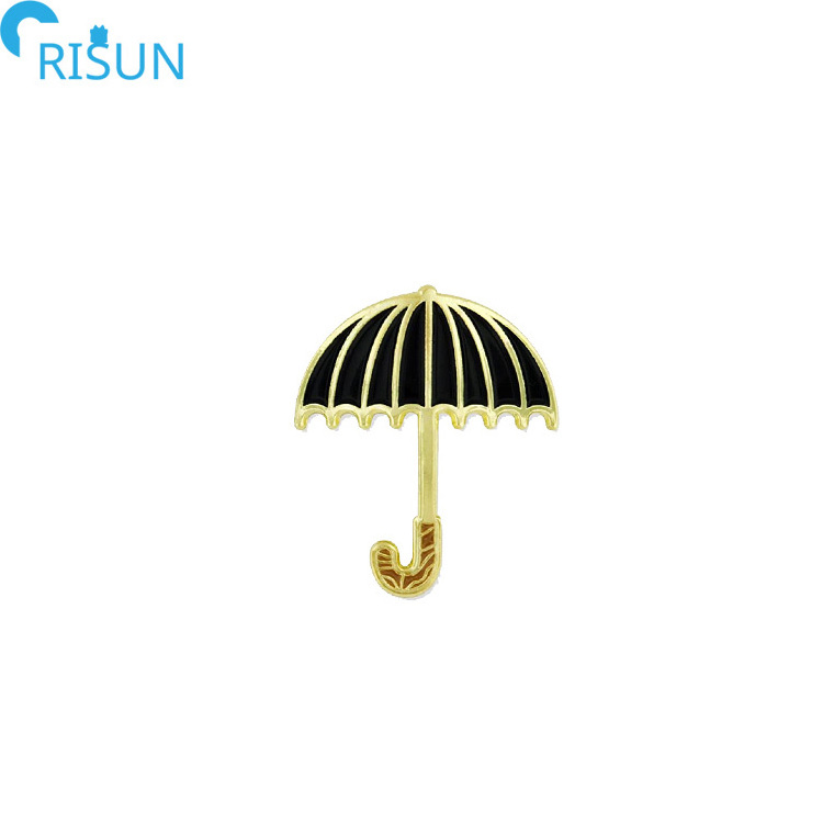 Wholesale Factory Cheap Umbrella Soft Enamel Pin Badge Custom Logo Umbrella Red White Rainbow Enamel Lapel Pins Brooches Gift