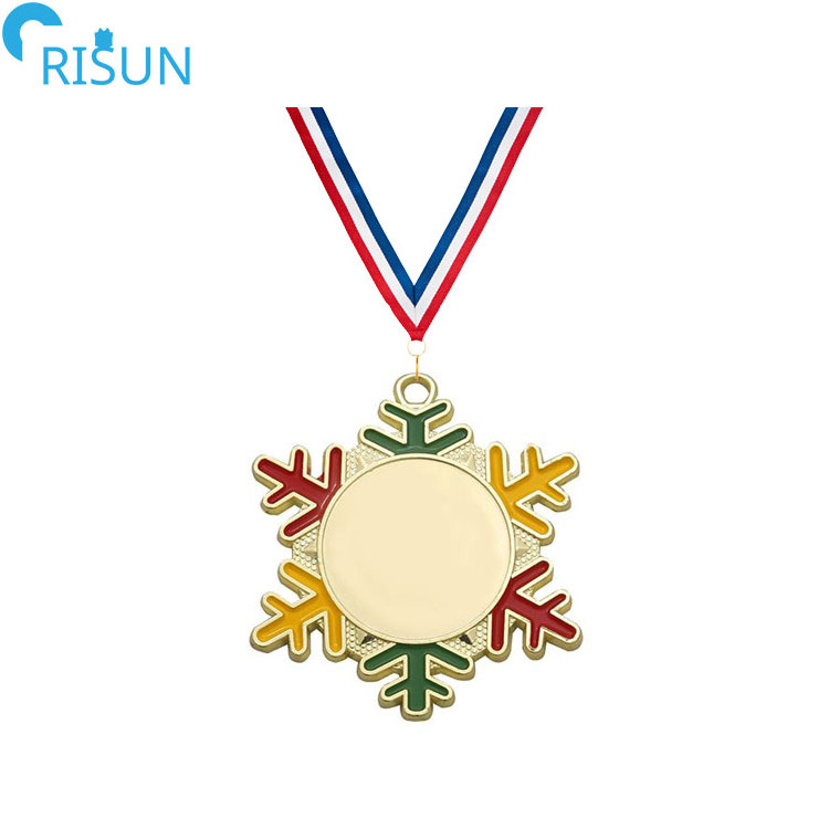 Customize Bespoke Unique Snowflake Winter Running Run Marathon Finisher Awards Medals Medalla Medallion Custom Snowflake Medal