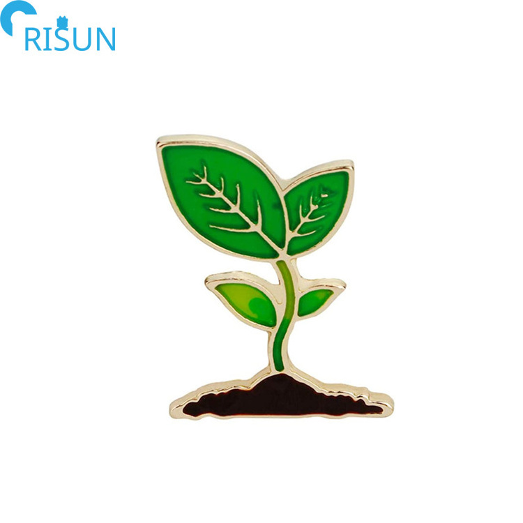 Manufacture Enamel Pin Kindness Matters Plant Sprout Enamel Lapel Pin Custom Logo Mini Leaves Bean Sprouts Enamel Brooch Badge