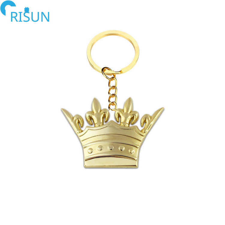 Manufacturer Personalized 3D Metal Soft Enamel Hard Enamel Wedding Gifts Crown Keyrings Keychains Custom Crown Keychain Keyring