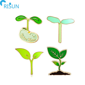 Manufacture Enamel Pin Kindness Matters Plant Sprout Enamel Lapel Pin Custom Logo Mini Leaves Bean Sprouts Enamel Brooch Badge