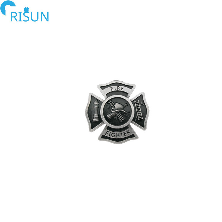 Manufacturer 3D Enamel Fire Dept Department Firefighter Fireman Award Lapel Pins Badges Brooches Custom Fireman Enamel Pin