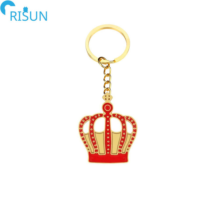 Manufacturer Personalized 3D Metal Soft Enamel Hard Enamel Wedding Gifts Crown Keyrings Keychains Custom Crown Keychain Keyring