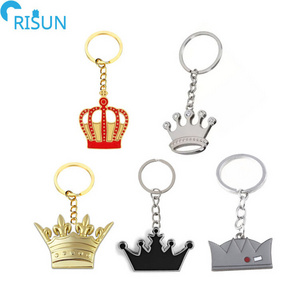 Manufacturer Personalized 3D Metal Soft Enamel Hard Enamel Wedding Gifts Crown Keyrings Keychains Custom Crown Keychain Keyring